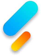blue and orange gradient pill